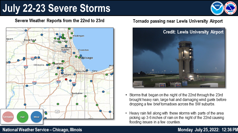 July 2223, 2022 Overnight Storms Produce Hail, Flooding, and Three